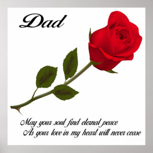 Vater Single Rote Rose Poster