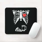 Vater Skeleton Halloween Beer Pizza Fun Pregnancy Mousepad (Mit Mouse)