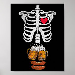 Vater Skeleton Halloween Beer Sausage Funny Pregna Poster