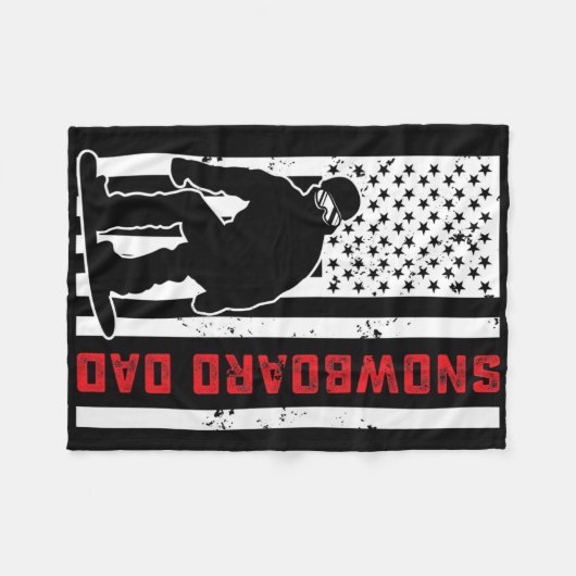 Vater Snowboarden Papa Sn Fleecedecke (Vorderseite (Horizontal))