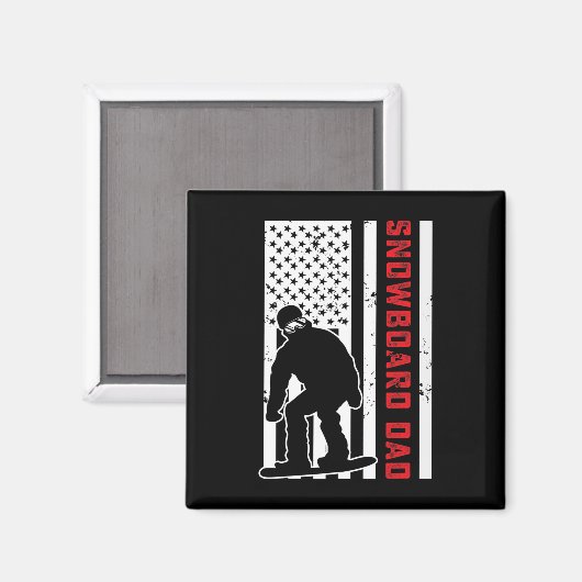 Vater Snowboarden Papa Sn Magnet (Vorderseite/Rückseite)
