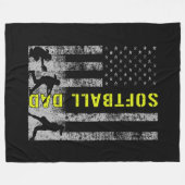 Vater Softball FD Black Fleecedecke (Vorderseite (Horizontal))