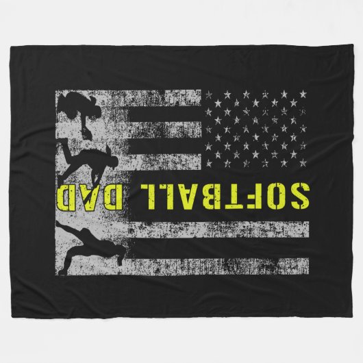 Vater Softball FD Black Fleecedecke (Vorderseite (Horizontal))