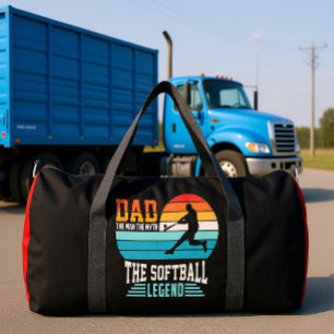 Vater Softball-Legende Retro-Sonnenuntergang Duffle Bag