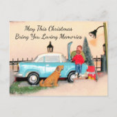 Vater & Sohn & Auto Bonding Time Holiday Postkarte (Vorderseite)