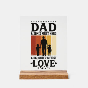 Vater Sohn Erster Held Tochter Erste Liebe Vintage Acrylschild