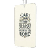 Vater Sohn Held Tochter Liebe Vintage-Typografie-S Autolufterfrischer (Links)