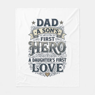 Vater Sohn Held Tochter Liebe Vintage-Typografie-S Fleecedecke