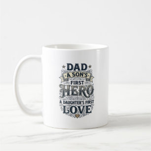Vater Sohn Held Tochter Liebe Vintage-Typografie-S Kaffeetasse