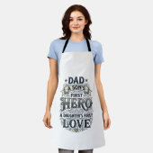 Vater Sohn Held Tochter Liebe Vintage-Typografie-S Schürze (Getragen)