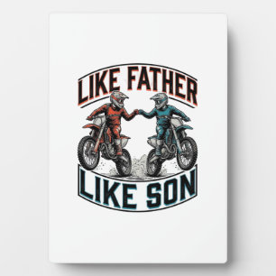 Vater-Sohn-Motocross-Vintage-Vector-Shirt Fotoplatte