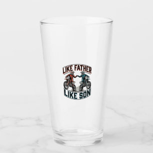 Vater-Sohn-Motocross-Vintage-Vector-Shirt Glas