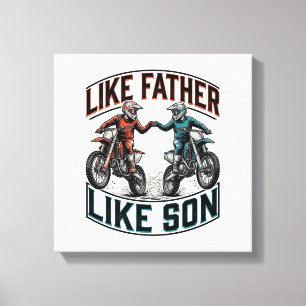 Vater-Sohn-Motocross-Vintage-Vector-Shirt Leinwanddruck