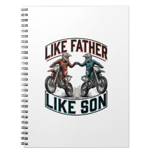 Vater-Sohn-Motocross-Vintage-Vector-Shirt Notizblock