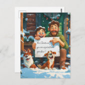 Vater, Sohn, zwei Hunde Postkarte (Vorne/Hinten)