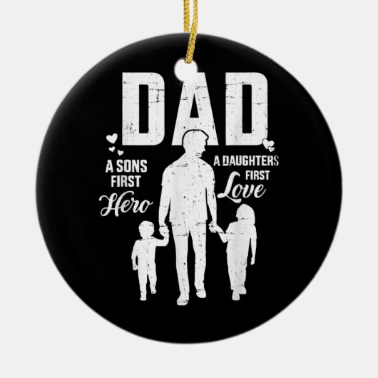 Vater Söhne erste Töchter Liebe für den Vater Keramik Ornament (Vorne)