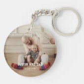 Vater Son Daughter Custom Foto des ersten Vaters Schlüsselanhänger (Rückseite)