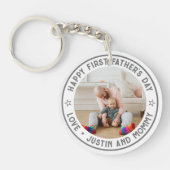 Vater Son Daughter Custom Foto des ersten Vaters Schlüsselanhänger (Vorderseite)