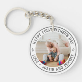 Vater Son Daughter Custom Foto des ersten Vaters Schlüsselanhänger
