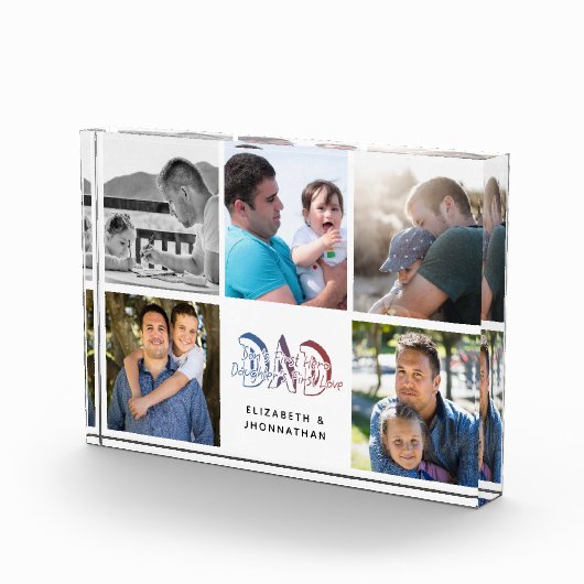 VATER Son & Daughter Zitat FotoCollage Familiennam Fotoblock (Rechts)