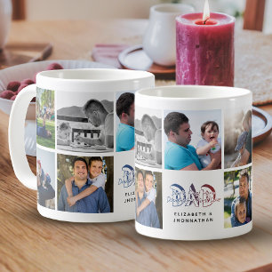 VATER Son & Daughter Zitat FotoCollage Familiennam Kaffeetasse