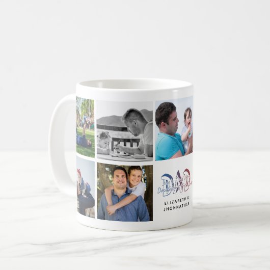 VATER Son & Daughter Zitat FotoCollage Familiennam Kaffeetasse (Vorderseite Links)