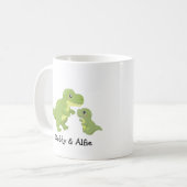 Vater & Son Dino Liebe - Personalisierte Familie Kaffeetasse (Vorderseite Links)