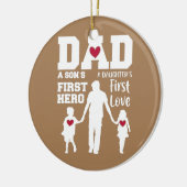 Vater Son First Hero Daughter Erste Liebe Vater Keramik Ornament (Links)