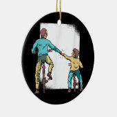 Vater Son Matching Motocross Bike Keramik Ornament (Rechts)