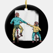 Vater Son Matching Motocross Bike Keramik Ornament (Hinten)