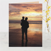 VATER & SONNENSONNENUNTERGANG STRANDKARTE KARTE (Gelbe Blume)