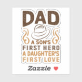 Vater - Son's erster Held, die erste Liebe der Toc Aufkleber (Blatt)
