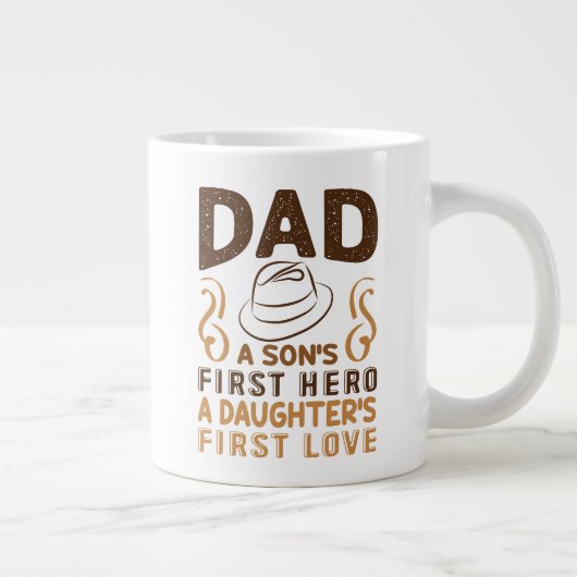 Vater - Sons erster Helden, Tochter erste Liebe Jumbo-Tasse (Rechts)