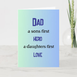 Vater, Sons First Hero, Daughters Erste Liebe Karte