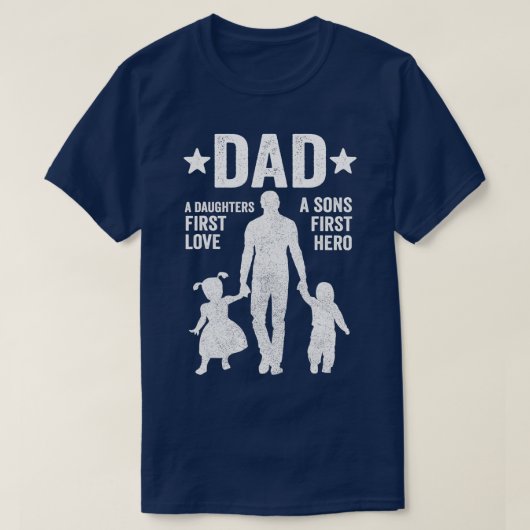 Vater Sons First Hero Tochter Erste Liebe Väter D T-Shirt (Design vorne)