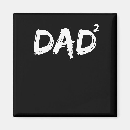Vater Squared Shirt Witziger Vater von zwei Kinder Magnet (Vorne)