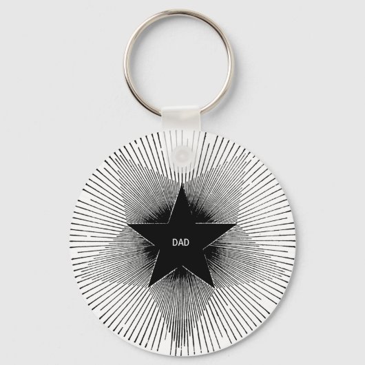 Vater Star Groovy Vintag Retro-Vibes Geburtstag Schlüsselanhänger (Vorderseite)