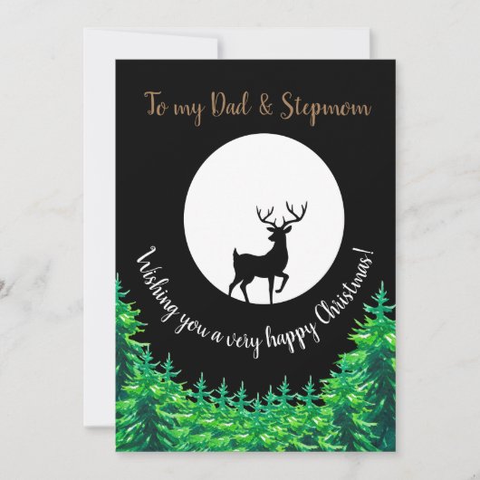 Vater + StepMom Moonlit Stag Weihnachten (Vorderseite)