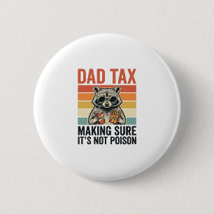 Vater Steuer Waschbär Vintage Lustiges Vater T-Shi Button