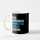 Vater Superheld Badminton Trainer Lustiger Badmint Kaffeetasse (Links)