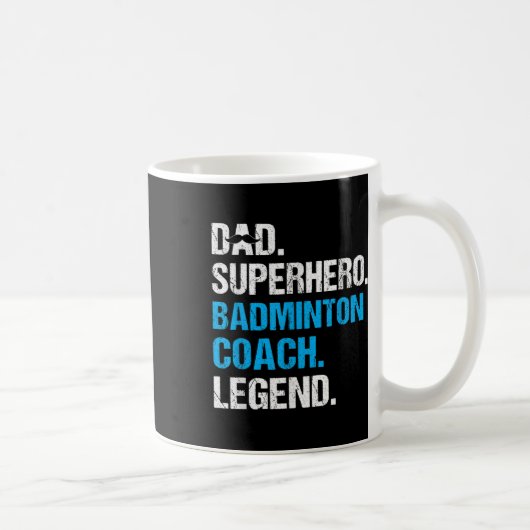 Vater Superheld Badminton Trainer Lustiger Badmint Kaffeetasse (Rechts)