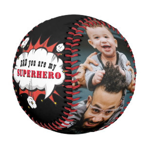 Vater Superheld Cartoon Schwarz Vatertag 2 Foto Baseball