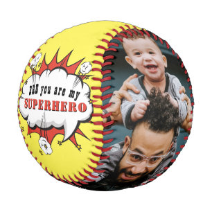 Vater Superheld Cartoon Vater-Tag 2 Foto Baseball