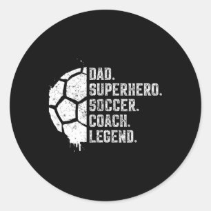 Vater Superheld Fußballtrainer Legende Runder Aufkleber