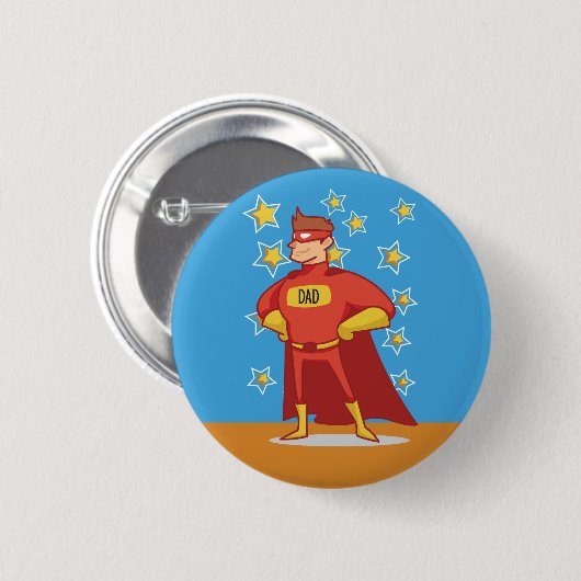 Vater Superhero am Vatertag Button (Vorne & Hinten)