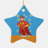 Vater Superhero am Vatertag Keramik Ornament (Vorne)