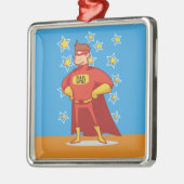 Vater Superhero am Vatertag Ornament Aus Metall (Links)