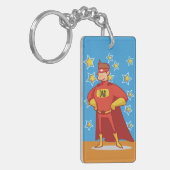 Vater Superhero am Vatertag Schlüsselanhänger (Vorderseite links)