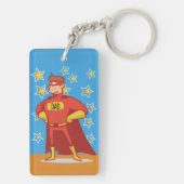 Vater Superhero am Vatertag Schlüsselanhänger (Rückseite)