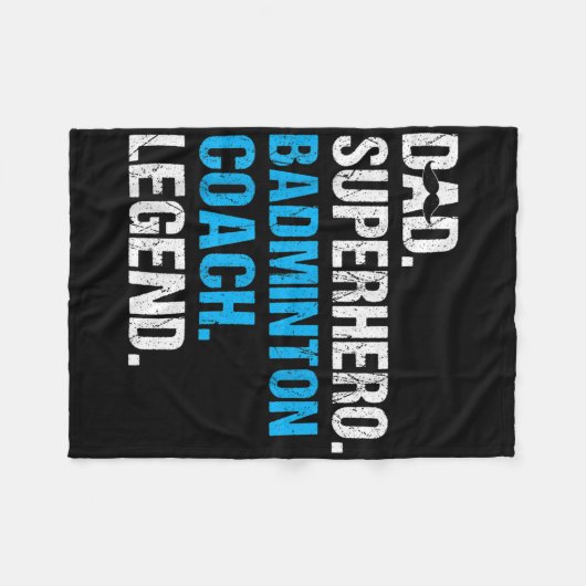 Vater Superhero Badminton Coach Funny Badminton Co Fleecedecke (Vorderseite (Horizontal))